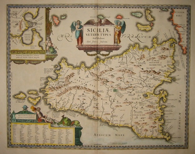 Ortelius Abraham (1528-1598) Siciliae veteris typus 1700 Amsterdam